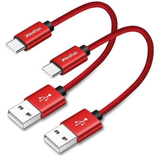 Rouge Vif Cable USB C Court 30cm Lot de 2, Cable Chargeur Résistant... on Productcaster.