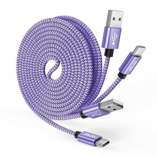 Violet Cable USB C 3M Lot de 2, 3A Cable USB vers USB C Long Charge... on Productcaster.