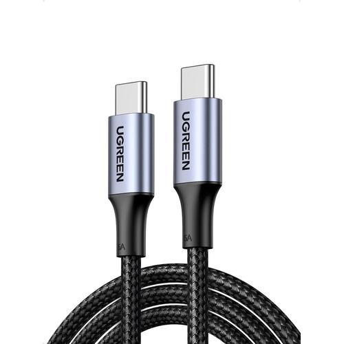 noir Cable USB Type C vers USB Type C PD 100W 5A 20V Nylon Tressé C... on Productcaster.