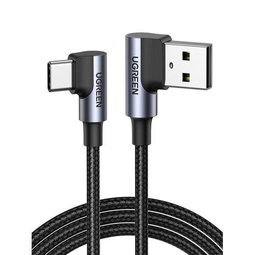 Cable USB C Coudé 90 Degrés Charge Rapide 3A Nylon Tressé Compatibl... on Productcaster.