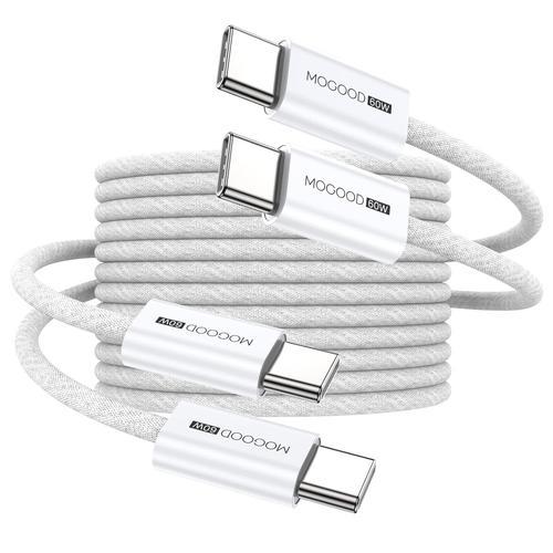 Blanc-60W 60W Cable USB C vers USB C 1m+1m, Cable de charge pour iP... on Productcaster.