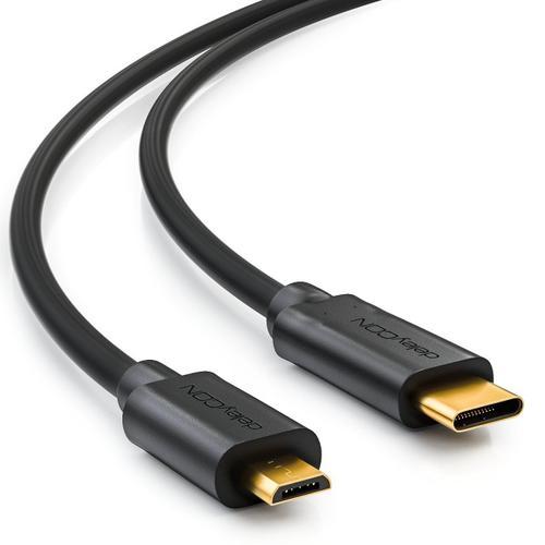 Noir 0,5m USB C vers Micro USB - Cable de Charge et Données de USB-... on Productcaster.