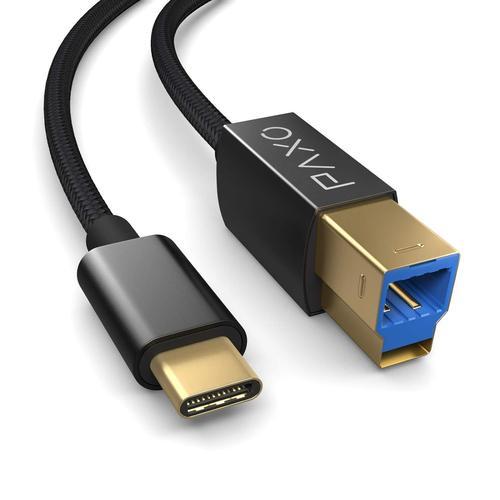 noir Cable d'imprimante USB C 5m, USB 3.2 Gen2 avec 10 Gbit/s (1,25... on Productcaster.