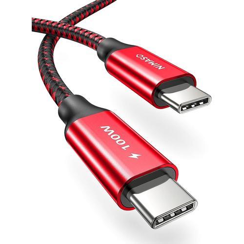 Noir&Rouge Cable USB C vers USB C 3M,USB Type C 100W 20V/5A PD Char... on Productcaster.