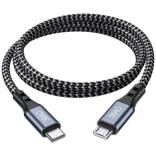 Noir Cable USB C vers micro USB 3 m, cable USB type C vers micro ca... on Productcaster.