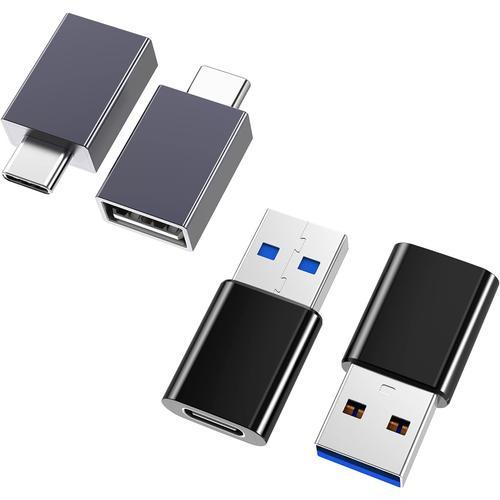 Noir et gris 10Gbps Adaptateur USB C (Lot de 4), Adaptateur USB C v... on Productcaster.