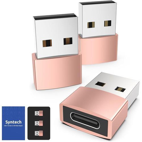 Rose Gold Adaptateur USB A vers USB C Or Rose on Productcaster.