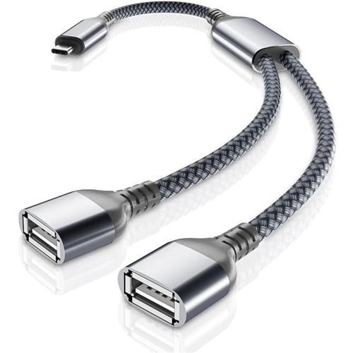 Gray Cable Adaptateur USB C Male vers Double USB Femelle 0.3M,Thund... on Productcaster.