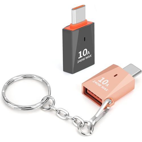 Or Rose + Noir Lot de 2 adaptateurs USB C vers USB en Alliage de Zi... on Productcaster.