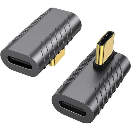 gris Lot de 2 adaptateurs USB C 90 degrés 40 Gbit/s USB C male vers... on Productcaster.