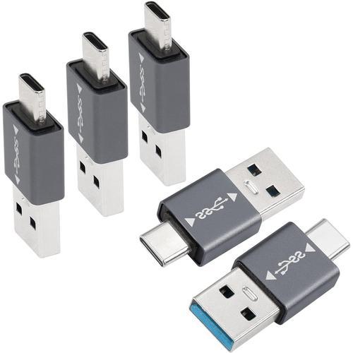 5Pcs USB 3.1 Male ver USB C Male Adaptateur USB A vers USB C Connec... on Productcaster.