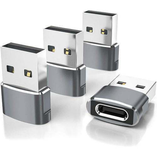 Gris Adaptateur USB vers USB C 4 Pack,Type C Femelle USB A Male Con... on Productcaster.