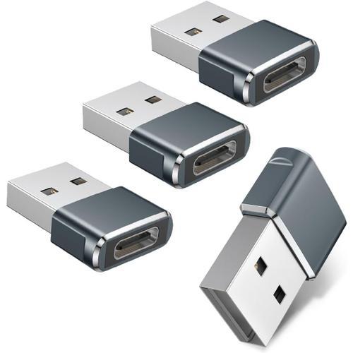 Gris Adaptateur USB vers USB C 4 Pack,Type C Femelle to USB A Male ... on Productcaster.