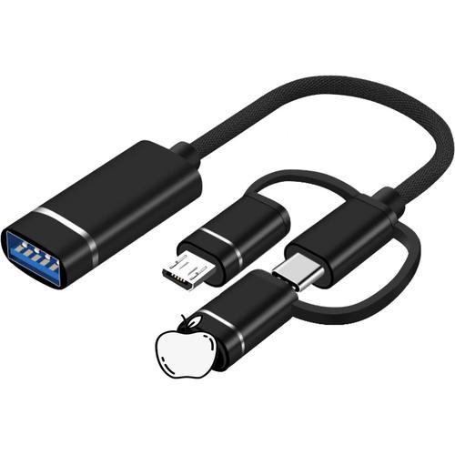 Adaptateur USB C OTG, 3 en 1 Micro USB/iOS/USB-C vers USB 3.0 Femel... on Productcaster.