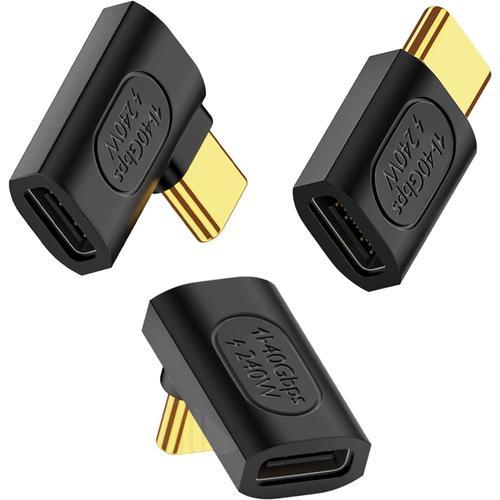 noir Lot de 3 adaptateurs USB C 40 Gbit/s à angle droit, adaptateur... on Productcaster.