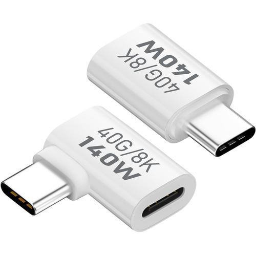 Adaptateur USB C vers USB C 140W PD, Coude Latéral 90 Degrés avec T... on Productcaster.