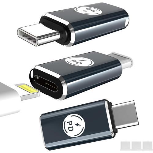 Gray 3 Pack Adaptateurs pour Lightning vers USB C,Adaptateur Type C... on Productcaster.