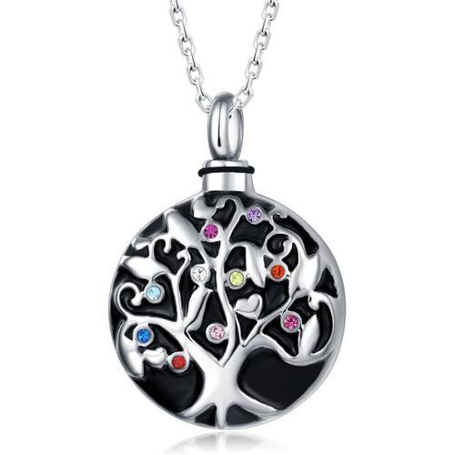 Pendentif Unisex Memorial Urne Pour Les Cendres Arbre De Vie En Aci... on Productcaster.