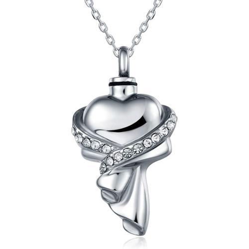 Pendentif Unisex Memorial Urne Pour Les Cendres Coeur Avec Robe En ... on Productcaster.