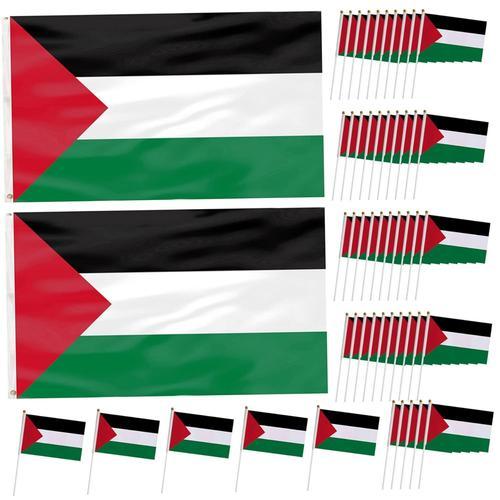 Palestine drapeau 3x5ft 2pcs et 50pcs mini drapeau palestine Polyes... on Productcaster.