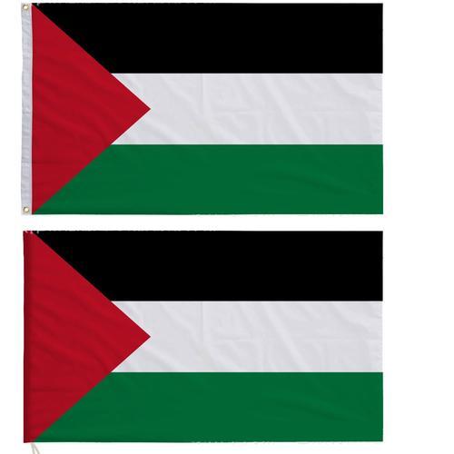 Non Lot de 2 grands drapeaux nationaux de la Palestine en polyester... on Productcaster.