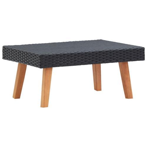 Vidaxl Table Basse De Jardin Résine Tressée Noir on Productcaster.