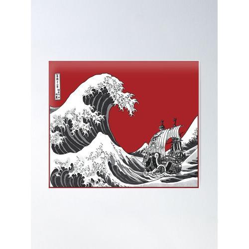 Canevas imprimer ROUGE La Grande Vague Impression sur toile install... on Productcaster.