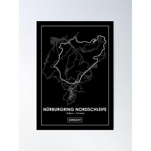 Canevas imprimer Nürburgring Nordschleife - Carte du circuit Allema... on Productcaster.