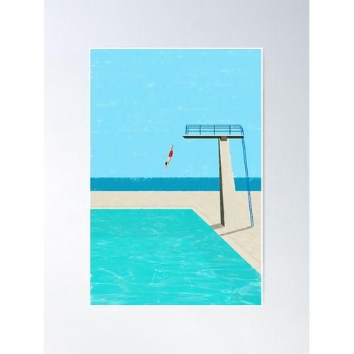 Canevas imprimer David Hockney saute dans la piscine Impression sur... on Productcaster.