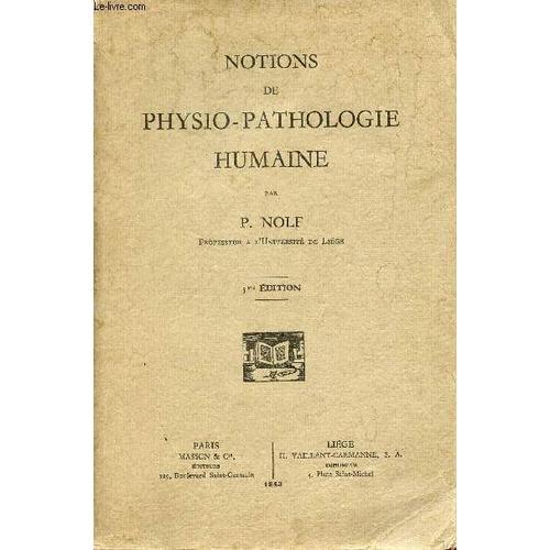 Notions De Physio-Pathologie Humaine - 5me Édition. on Productcaster.