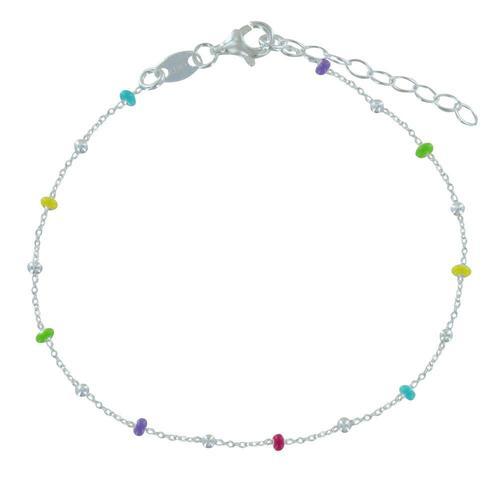 Les Poulettes Bijoux - Bracelet Argent Perles Émaillées Arc En Ciel... on Productcaster.