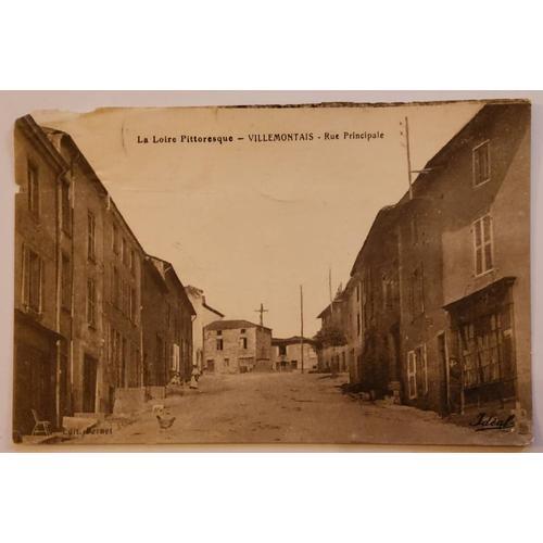 Carte Postale Ancienne Ref 69, Loire 42, Villemontais, Rue Principale on Productcaster.