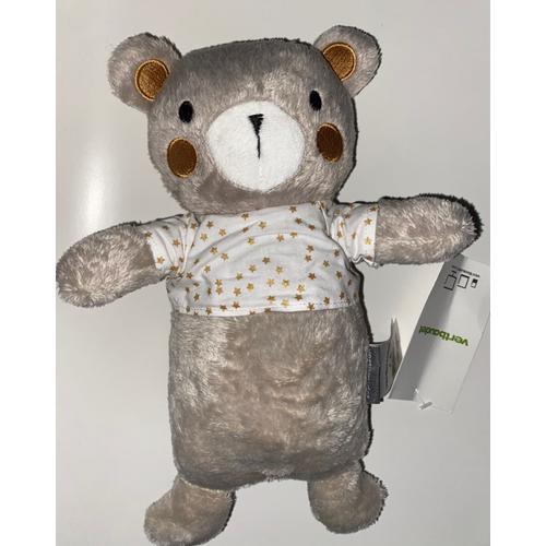 Doudou Ours Vertbaudet Beige Maillot Tee Shirt Balnc Etoiles Dorees... on Productcaster.