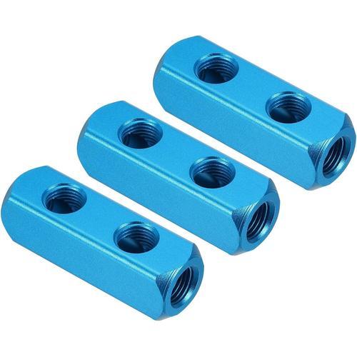 Blue 2 Voie 5 Port Air Collecteur, 3 Paquet G1 /4 pouce Aluminium A... on Productcaster.