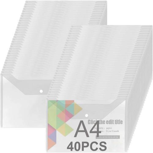 A4-40PCS-Transparentes Lot de 40 Pochette Plastique Document A4, Po... on Productcaster.