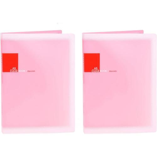 Rose Lot de 2 porte-documents en plastique A5 20 pochettes Rose on Productcaster.