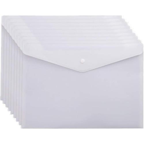 white WESEEDOO Chemise De Documents Pochette Plastique A4 Pochettes... on Productcaster.