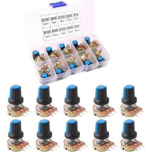 FULARR 10Pcs Premium Linéaire Rotatif Cône Potentiomètre Set, Régl... on Productcaster.