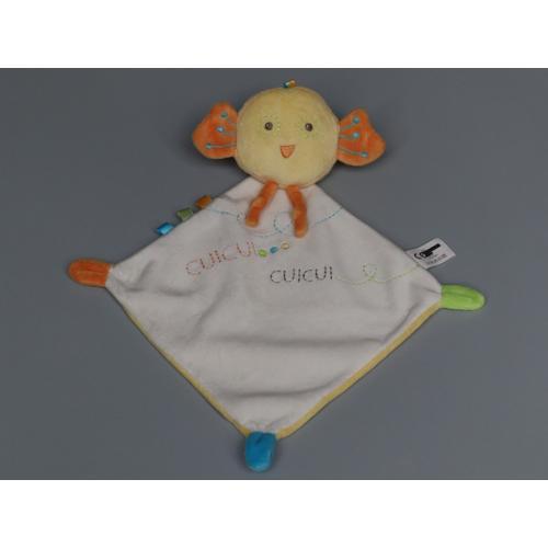 Doudou Oiseau Plat Jaune Blanc Orange Vêtir on Productcaster.