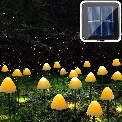 Blanc Champignon Guirlande Lumineuse Exterieur Solaire 5m, 20 Led L... on Productcaster.