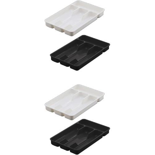 Blanc/Noir Lot De 4 Plateaux De Rangement Pour Couverts, Tiroir, Va... on Productcaster.