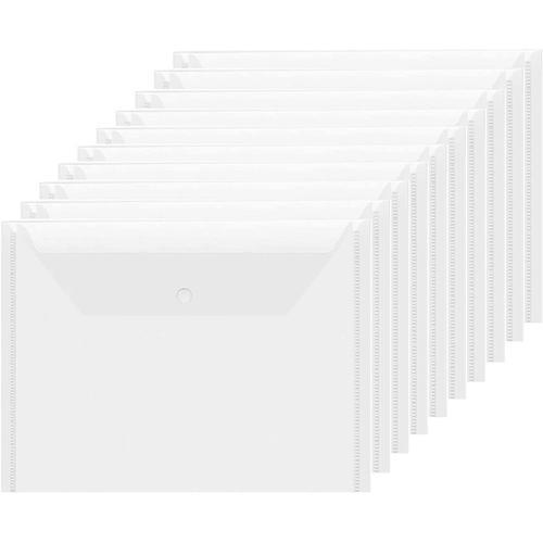 Transparent Lot de 20 porte-documents A4 transparents avec bouton p... on Productcaster.