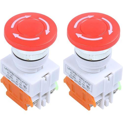 Rouge 2X AC 660V 10A Bouton-poussoir pour l'arret d'urgence 1NO 1NC... on Productcaster.