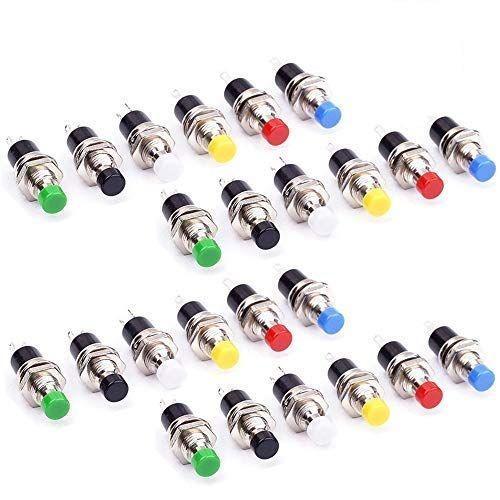 24pcs Boutons Poussoirs, 6 Couleurs Lot de 24 Mini Bouton Momentané... on Productcaster.