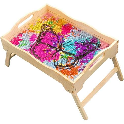 Canp407 Plateau De Service En Bois Pour Peinture Diamant Mandala Av... on Productcaster.