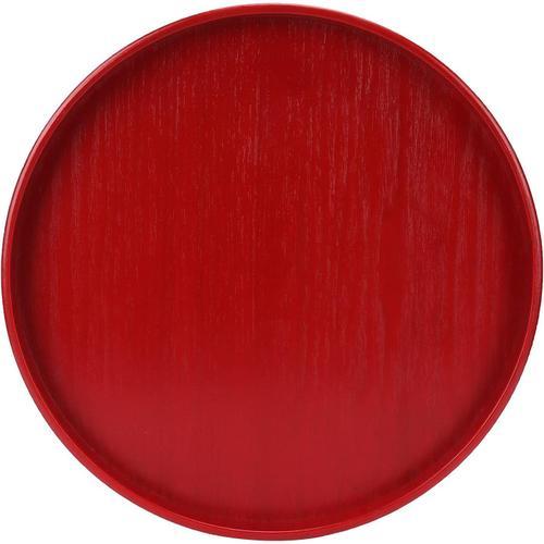 Assiette De Fruits Ronde Rouge Plateau Alimentaire Assiette En Bois... on Productcaster.