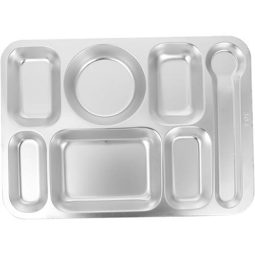 Silver 1pc Compartiment Assiette Assiette De Service Alimentaire Dé... on Productcaster.