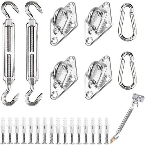 argent 40 pcs Kit de Fixation pour Voile D'ombrage, Inoxydable Kit ... on Productcaster.