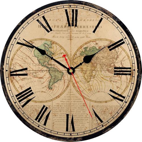 Carte du Monde Carte du Monde Horloge Murale, Grande Classique en B... on Productcaster.