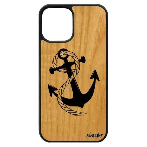 Coque Iphone 12 Pro Max Bois Silicone Ancre De Bateau Chaine Frêne ... on Productcaster.